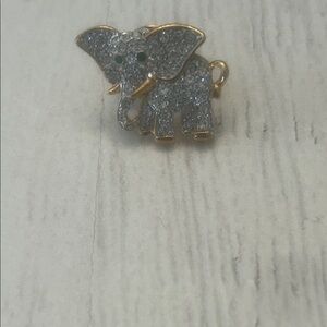 Swarovski crystal elaphant pin- green eyes